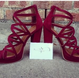 Burgundy Laced Pumps